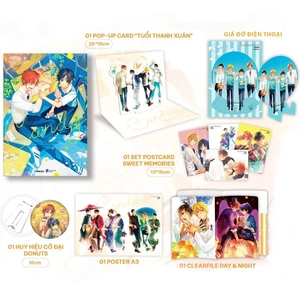 artbook candy - shou harusono art collection - bản đặc biệt - tặng kèm pop-up card tuổi thanh xuân + giá đỡ điện thoại forever youth + set 4 postcard sweet memories + clearfile đôi day and night a4 + poster a3 taisho + huy hiệu siêu cực đại donuts