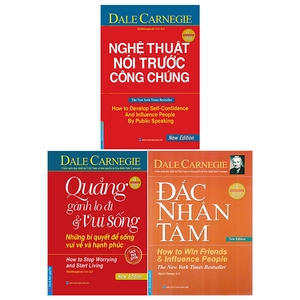 bộ sách đắc nhân tâm + quẳng gánh lo đi và vui sống + nghệ thuật nói trước công chúng (bộ 3 cuốn)